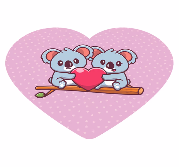 Koala çift dal hayvan halı üzerinde - TenStickers