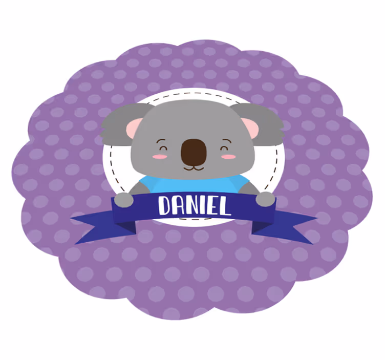 Isimli sevimli koala bebek pvc halı - TenStickers