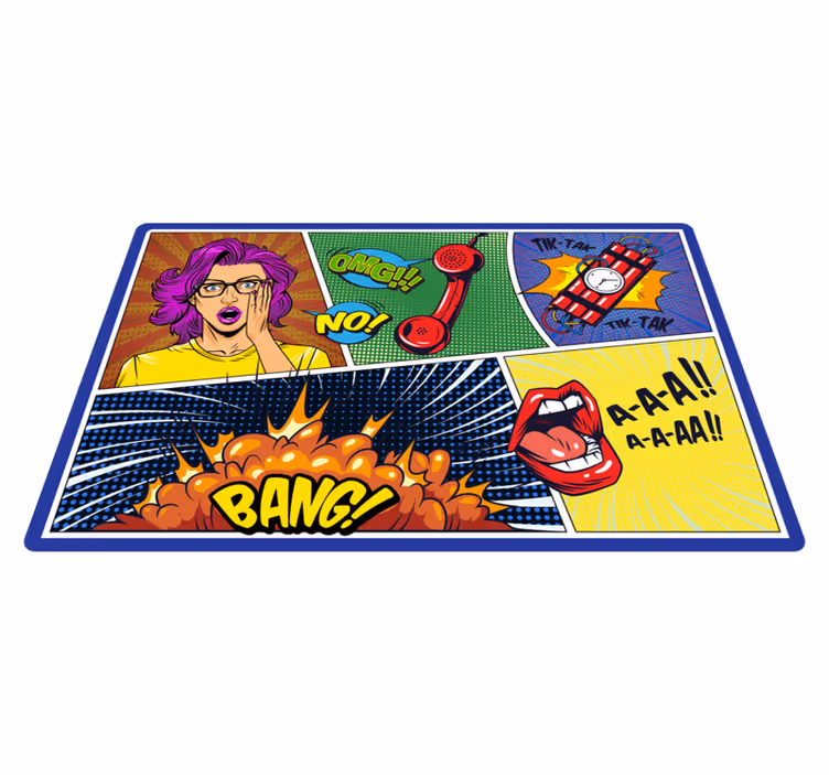 çizgi roman tarzı tepkiler gençler pvc halı - TenStickers