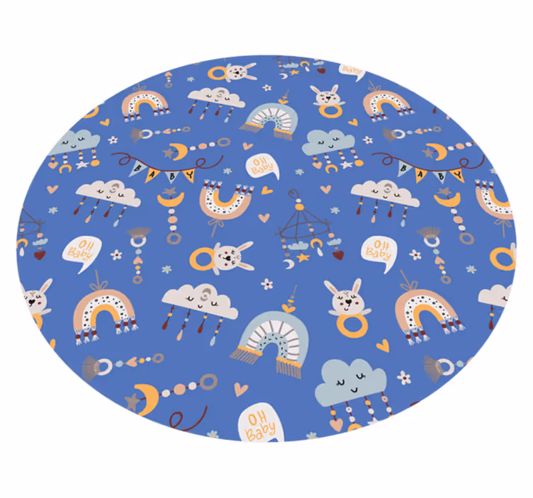 Bebek hayvan desenleri çocukta pvc halı - TenStickers
