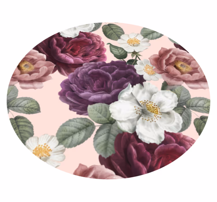 Pembe kırmızı çiçek bulanık çiçek halı - TenStickers
