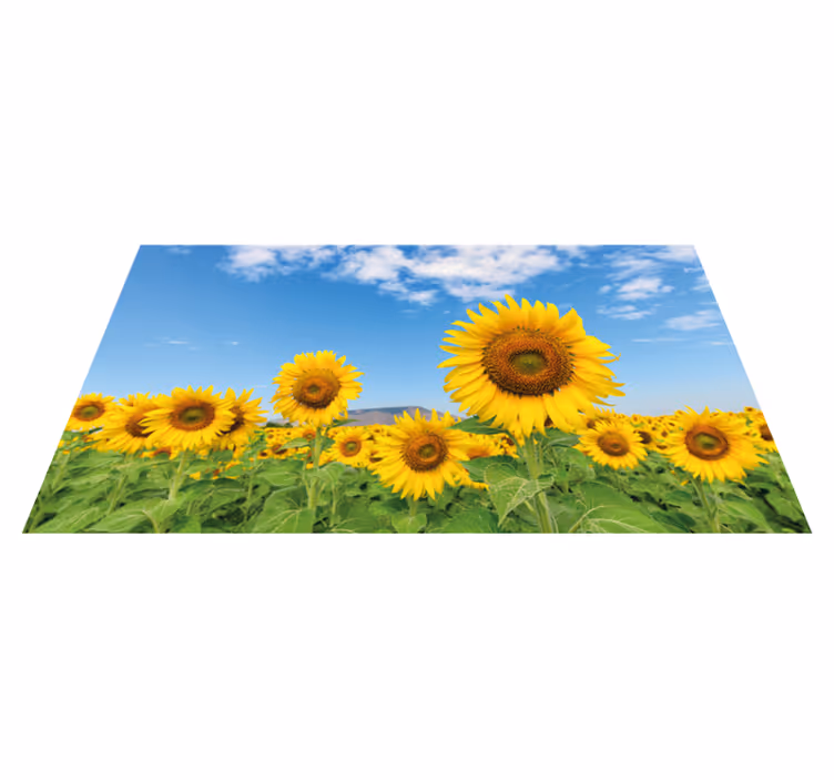 Ayçiçeği tarlası çiçek vinil kilim - TenStickers