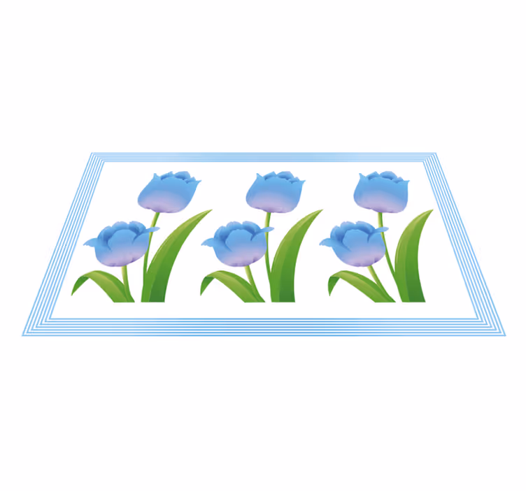 Mavi lale sergisi çiçekler ve bitkiler pvc halı - TenStickers