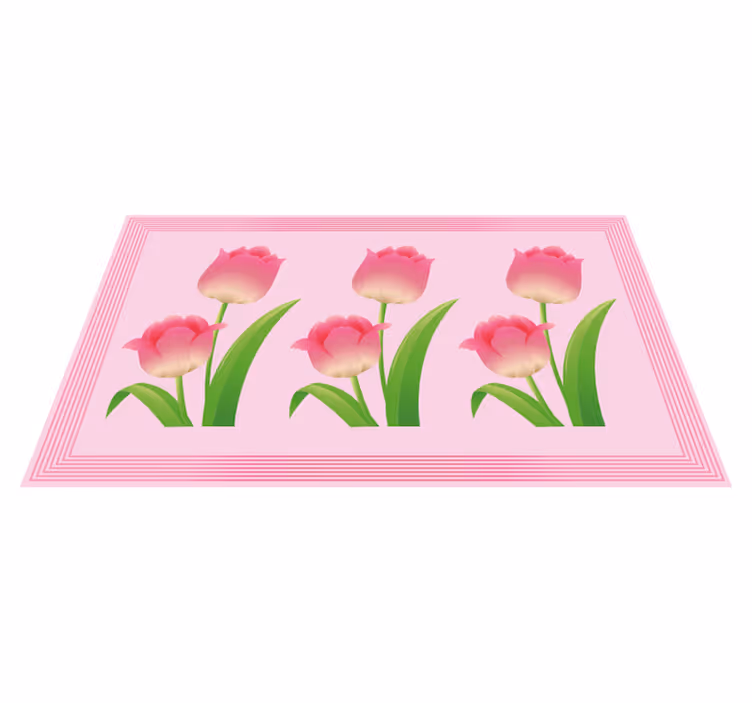 Pembe lale arka plan çiçek vinil halı - TenStickers