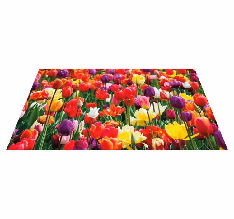 Canlı lale aranjmanı çiçekler ve bitkiler pvc halı - TenStickers