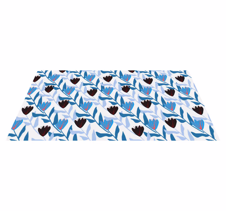 Botanik yaprak düzenlemesi çiçekler ve bitkiler pvc halı - TenStickers