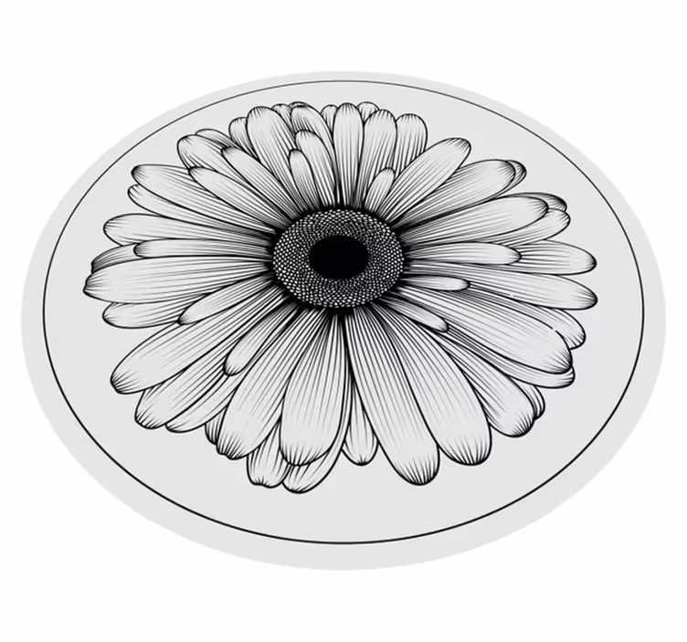 Yuvarlak papatya çiçeği çiçek vinil halı - TenStickers