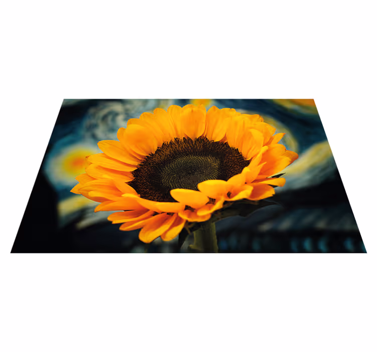 Çiçekler ve bitkiler pvc halı ayçiçeği açıyor - TenStickers