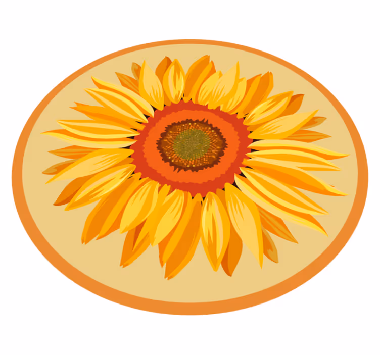 Büyük turuncu ayçiçeği çiçek halısı - TenStickers