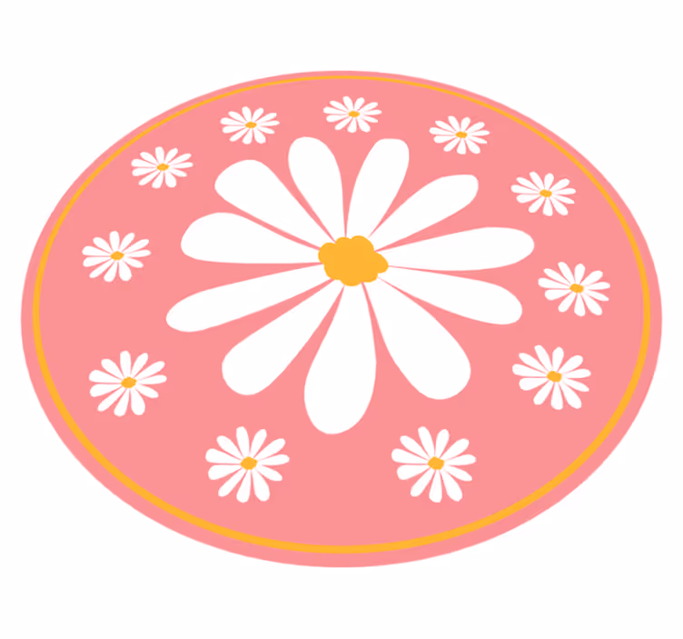 Pembe çiçek aranjmanı çiçekler ve bitkiler pvc halı - TenStickers