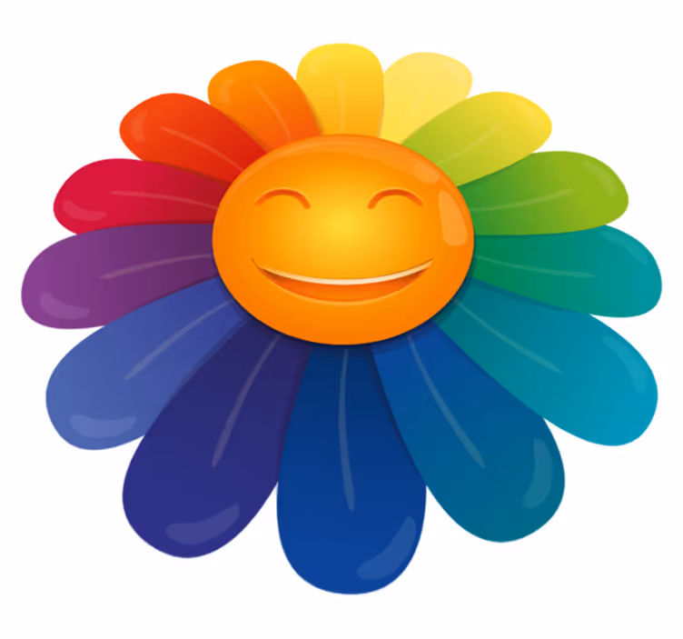 Gülen çiçek baskısı pvc halı - TenStickers