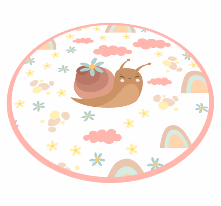 Neşeli salyangoz çizimi bebek pvc halı - TenStickers