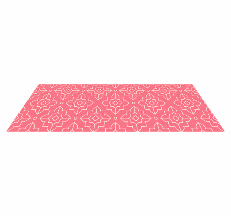Pembe kafes motifi geometrik pvc halı - TenStickers