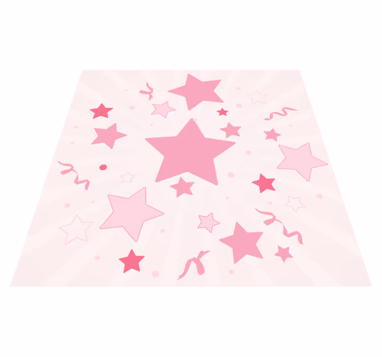 Pembe şenlikli motif yıldızlar pvc halı - TenStickers
