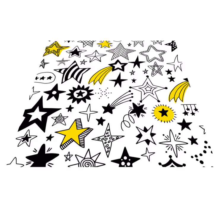 Yıldızlı gece deseni gençler pvc halı - TenStickers