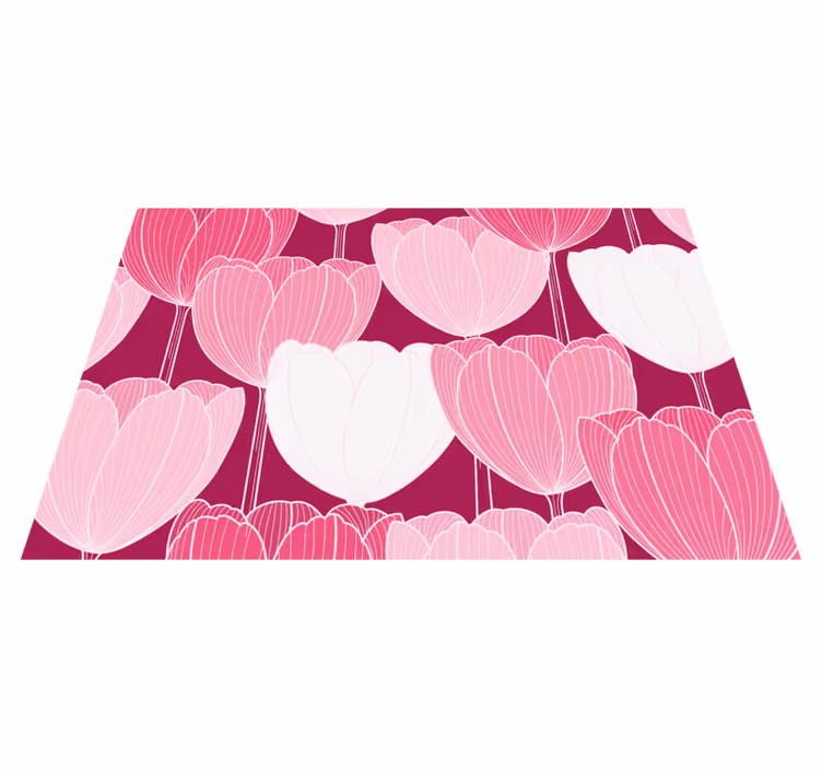 Farklı pembe lale çiçek halı - TenStickers