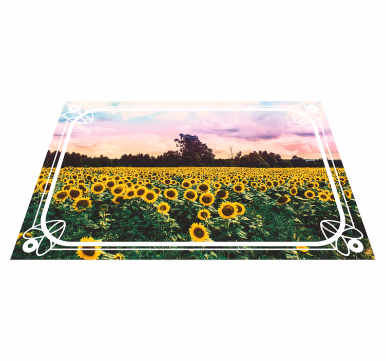 Ayçiçeği tarlası sahnesi doğa pvc halı - TenStickers