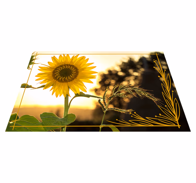 Bir ayçiçeği ve bir çiçek tarlası halısı - TenStickers
