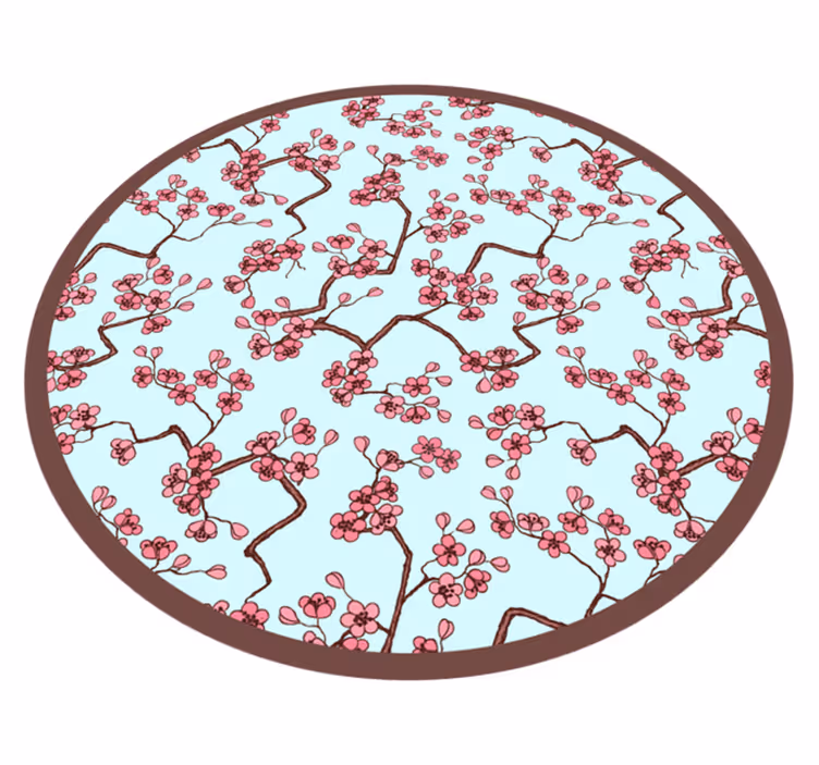 Kiraz çiçeği deseni çiçekler ve bitkiler pvc halı - TenStickers