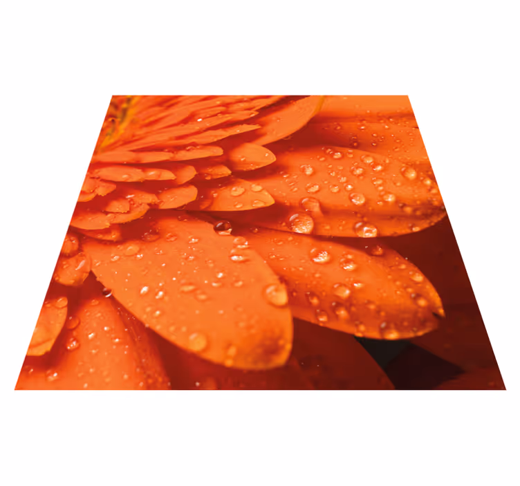 Parlak turuncu yapraklar çiçekler ve bitkiler pvc halı - TenStickers
