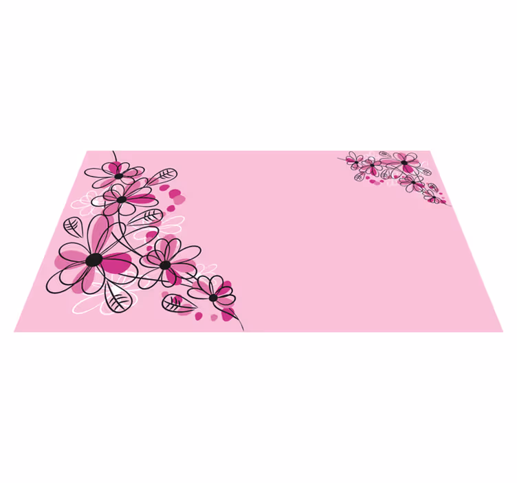 çiçekli pembe tılsım çiçekler ve bitkiler pvc halı - TenStickers