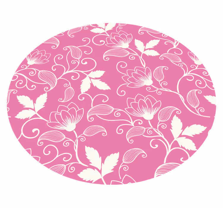 Pembe çiçek girdapları çiçekler ve bitkiler pvc halı - TenStickers