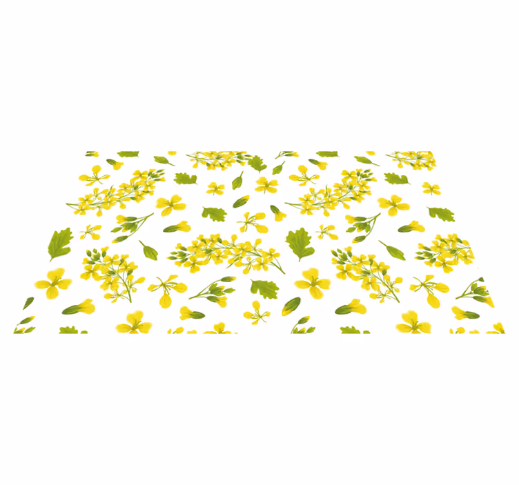 Sarı çiçek desenli çiçekli kilim - TenStickers