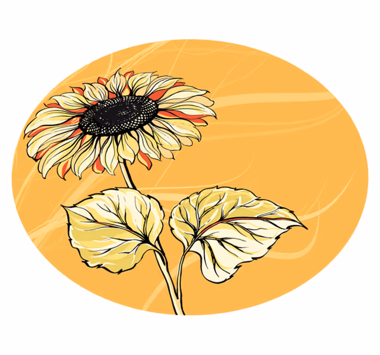 Ayçiçeği illüstrasyon çiçek halısı - TenStickers