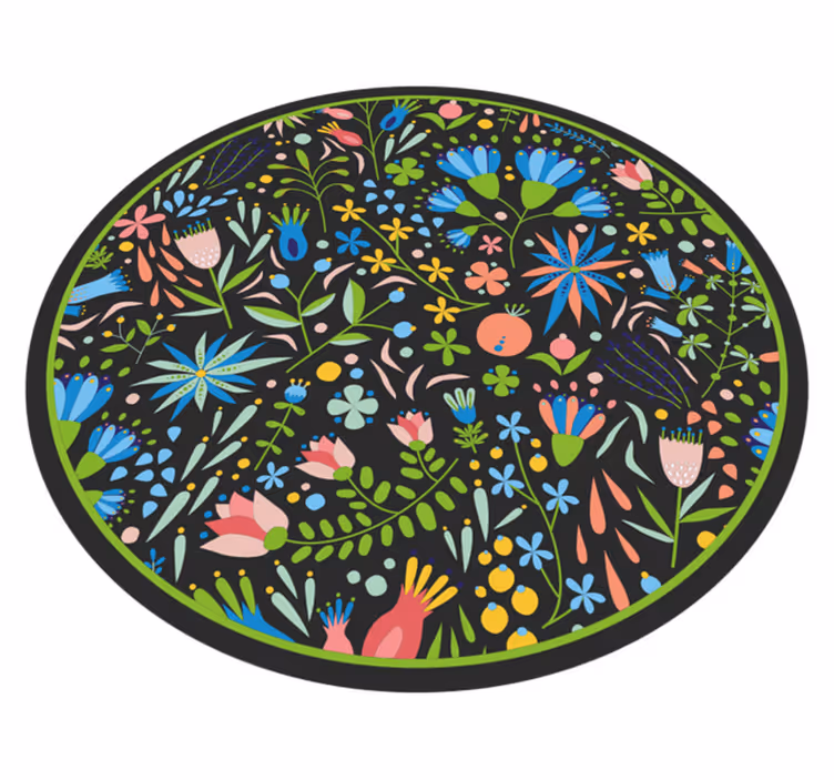 Renkli lehçe çiçekler çiçekli kilim - TenStickers
