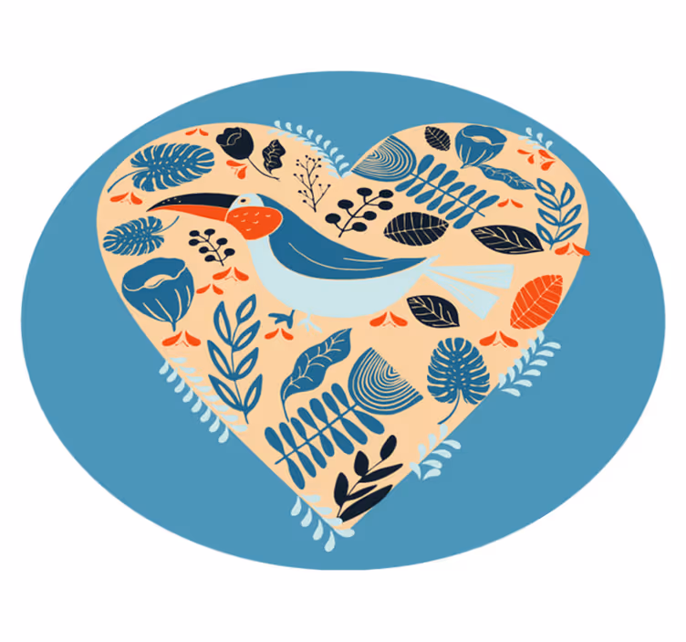 Semboller çiçekler ve kalpler çiçek kilim - TenStickers