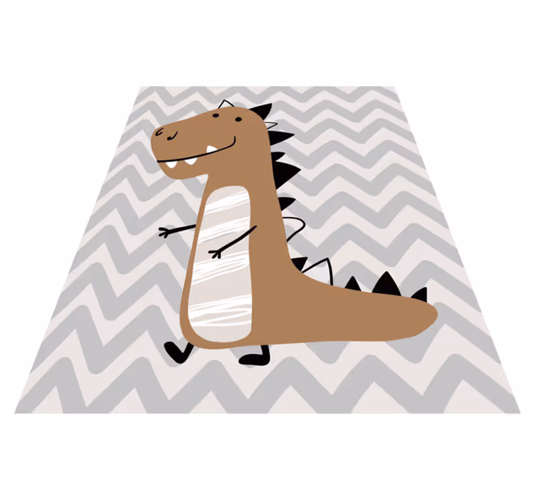 Kahverengi bebek t-rex pvc halı - TenStickers