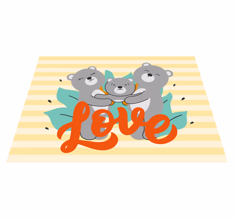 Ayı aile sevgisi çocukta pvc halı - TenStickers