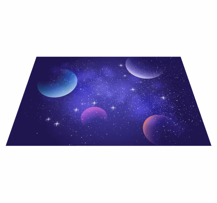 Düşen yıldızlar modern halı ile gizemli uzay - TenStickers