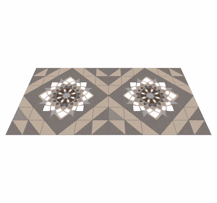 Geometrik çiçek motifi mozaic pvc halı - TenStickers