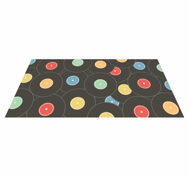 Canlı vinil diskler gençler pvc halı - TenStickers
