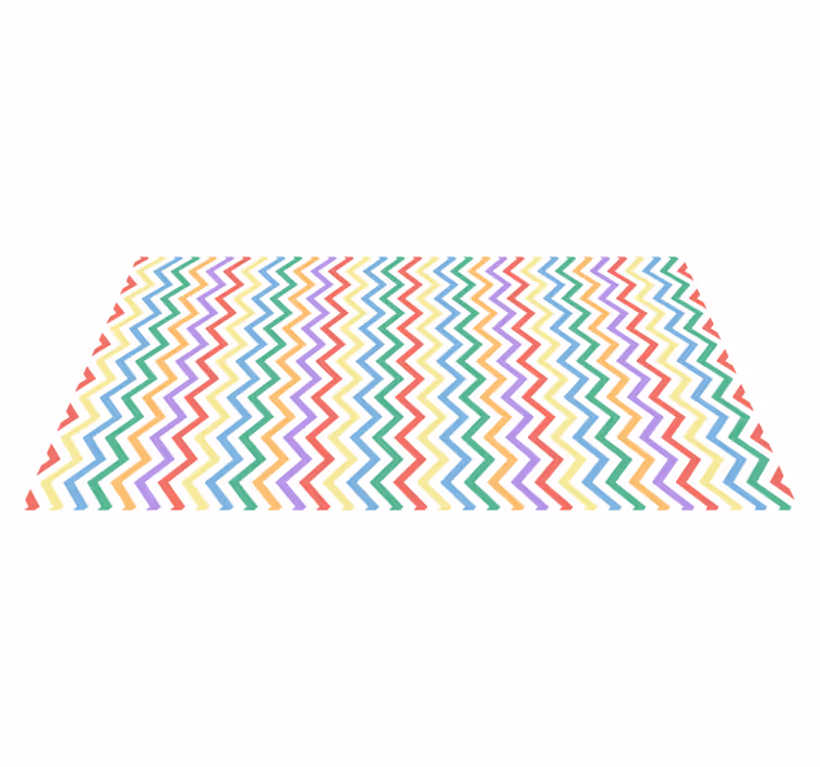 Canlı zikzak motifi geometrik pvc halı - TenStickers