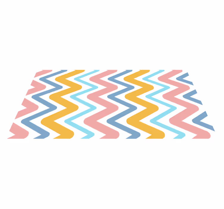 Canlı zikzak konsepti geometrik pvc halı - TenStickers