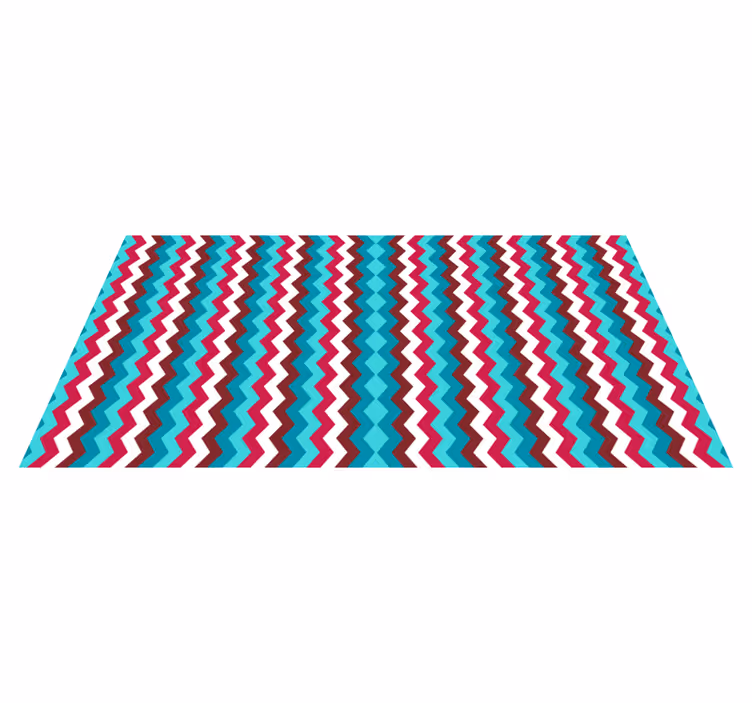 Zikzak dalga deseni geometrik pvc halı - TenStickers