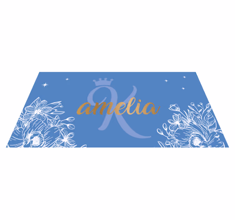 çiçek adı ve baş harfi gençler pvc halı - TenStickers