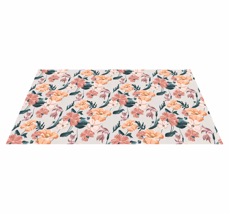 Botanik neşe çiçekler ve bitkiler pvc halı - TenStickers