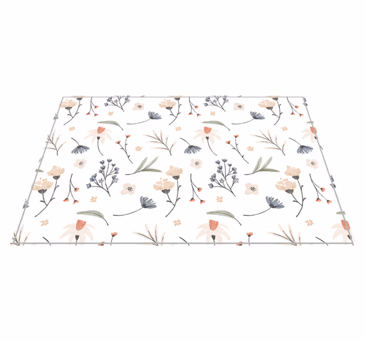 Sulu boya çiçek desenli çiçekli kilim - TenStickers