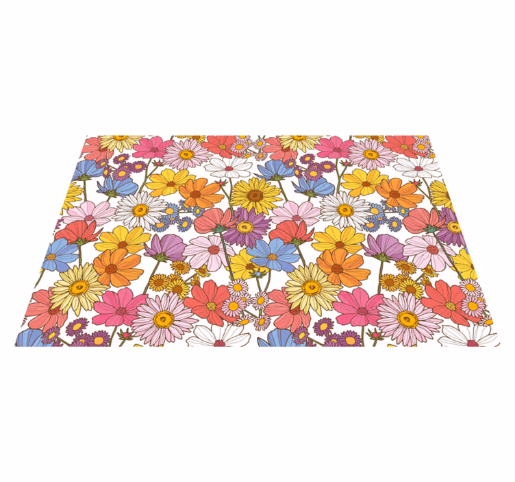 Renkli çiçek desenli çiçekli kilim - TenStickers