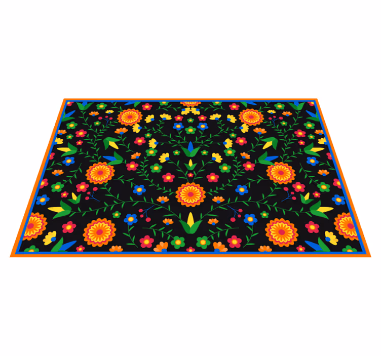 Renkler canlı motif çiçekler ve bitkiler pvc halı - TenStickers