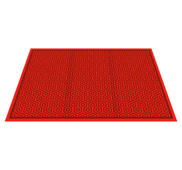Kırmızı altıgen düzenleme geometrik pvc halı - TenStickers