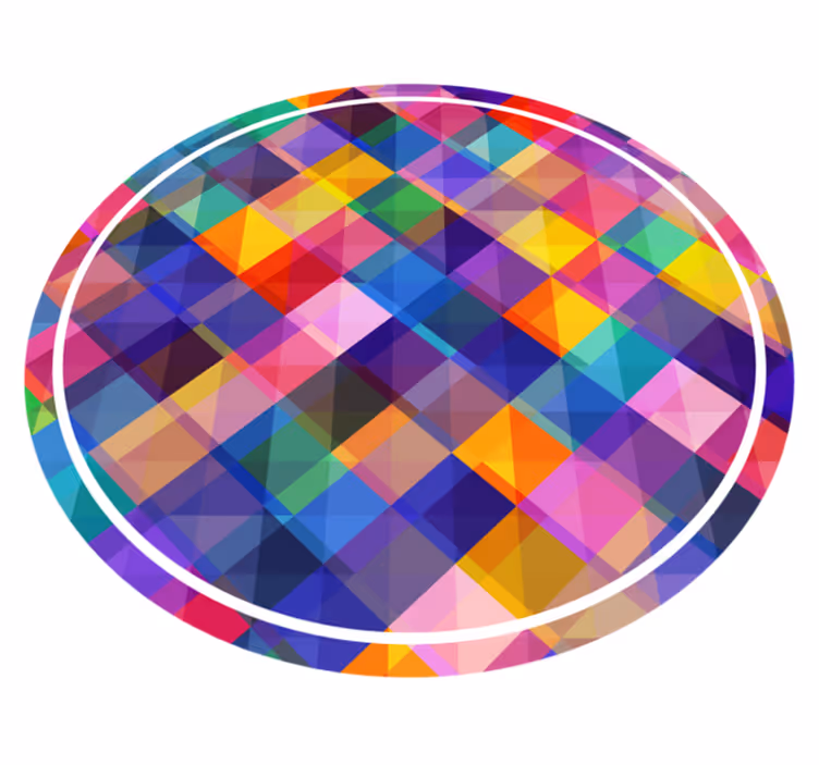 Renkli patchwork deseni geometrik pvc halı - TenStickers