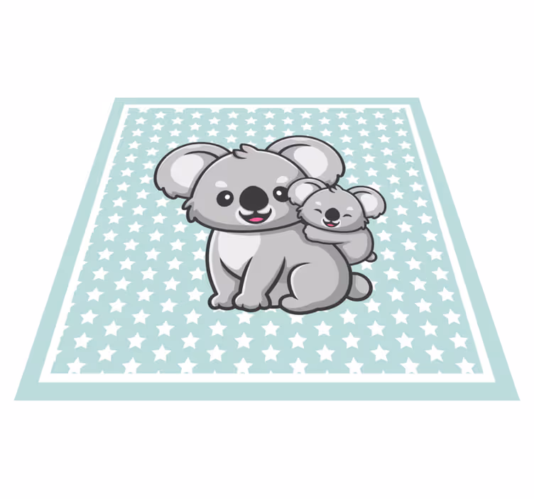 Çocukta pvc halı anne ve bebek koalalar - TenStickers