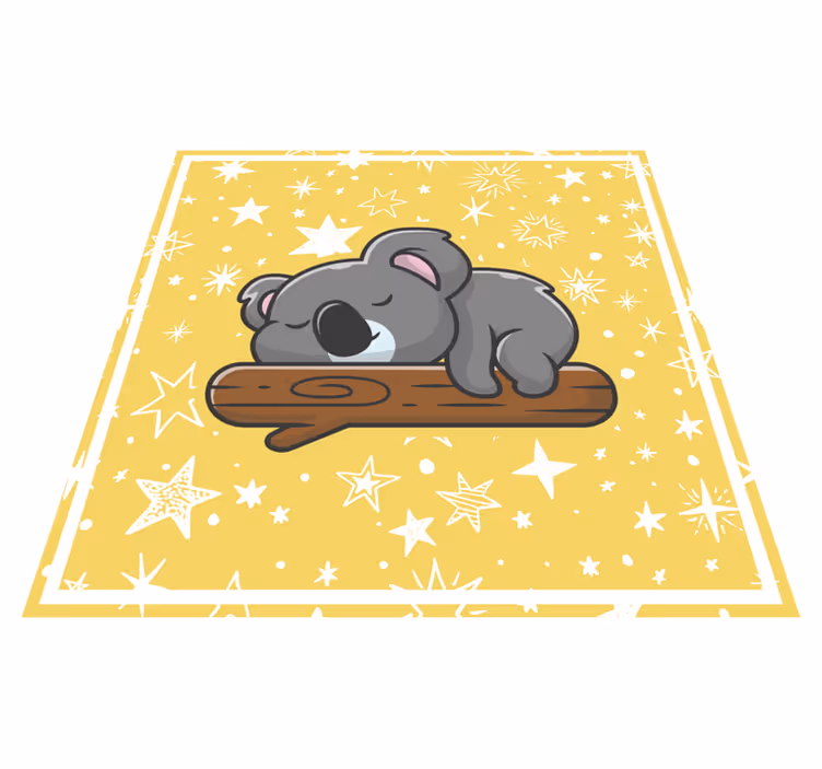 Ağaç dalı hayvan halısı üzerinde uyuyan koala - TenStickers