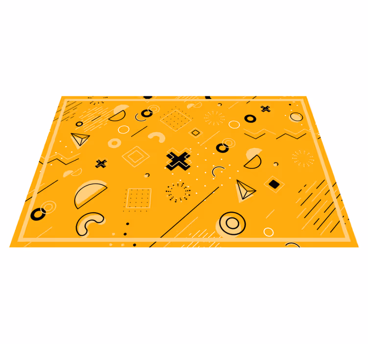 Soyut şekiller deseni geometrik pvc halı - TenStickers