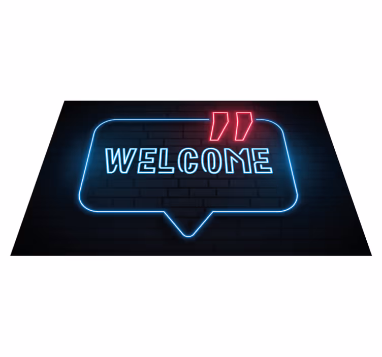 Neon mavi tabela giriş salonu pvc halı - TenStickers