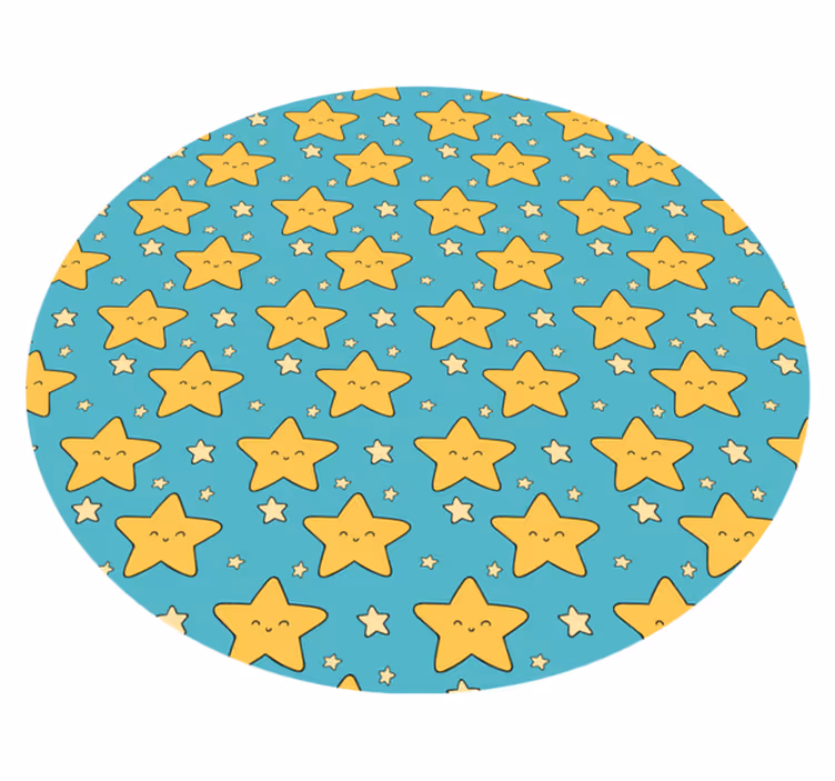 Neşeli yıldız deseni pvc halı - TenStickers